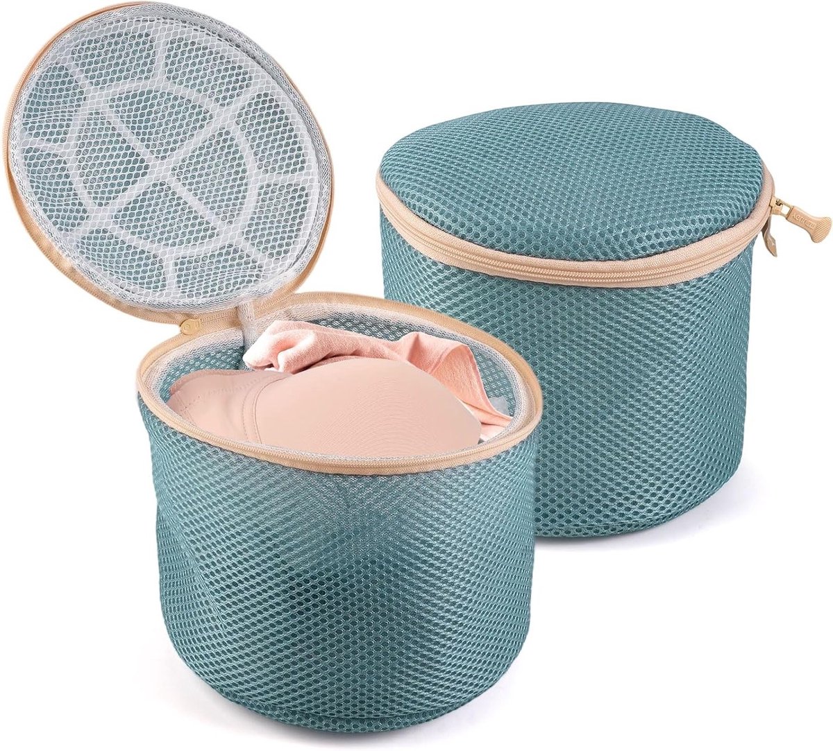 Wasmachine waszakken voor bh's en ondergoed, 15x15cm, herbruikbaar met verborgen rits, ideaal voor sokken en reiswas.