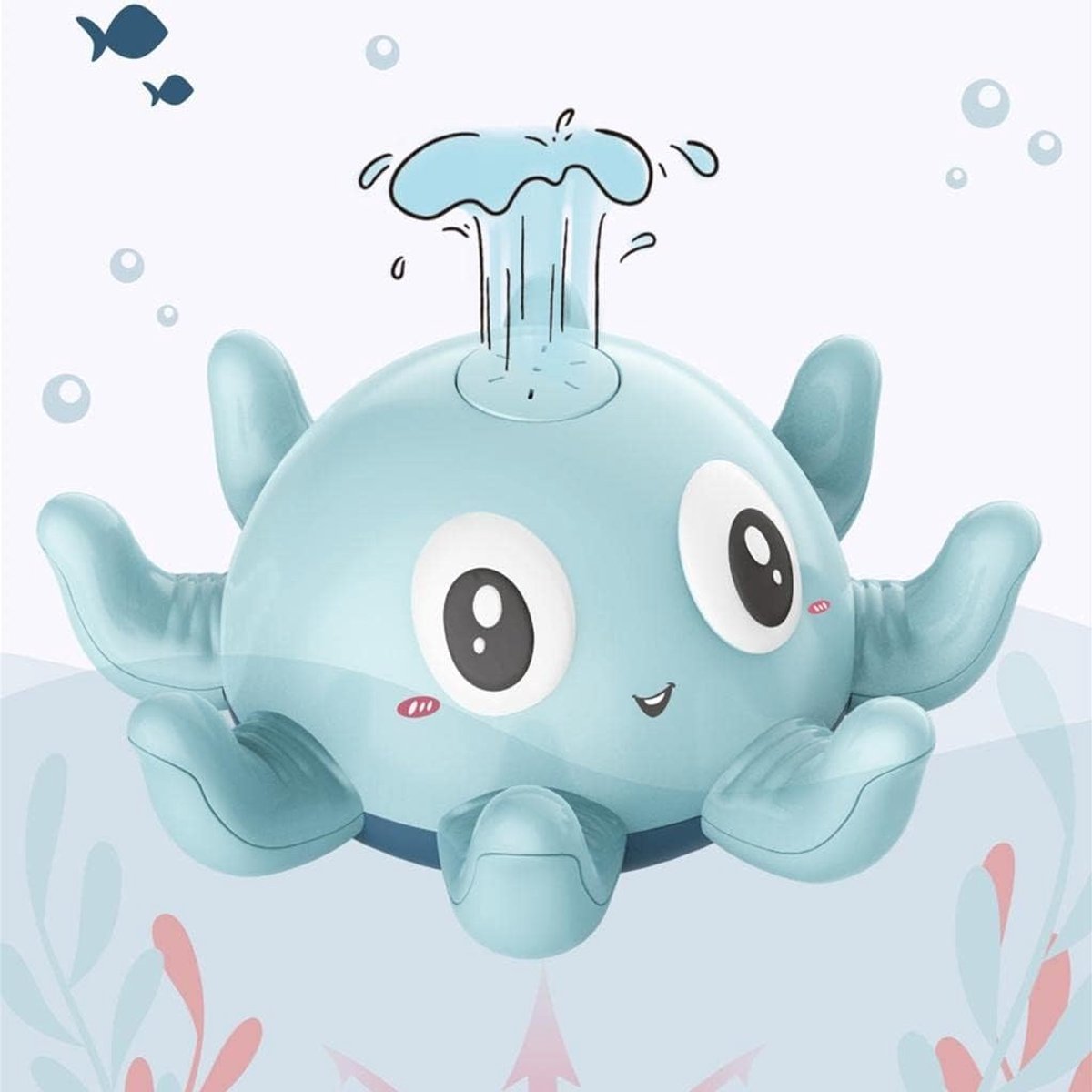 Babyspeelgoed voor in bad, verlicht badspeelgoed voor kinderen 1-3 jaar, waterspeelgoed voor zwembad, leuk cadeau voor jongens en meisjes. Octopus badspeelgoed met waterspuit, fontein speelgoed voor baby's en peuters van 6, 12 en 18 maanden