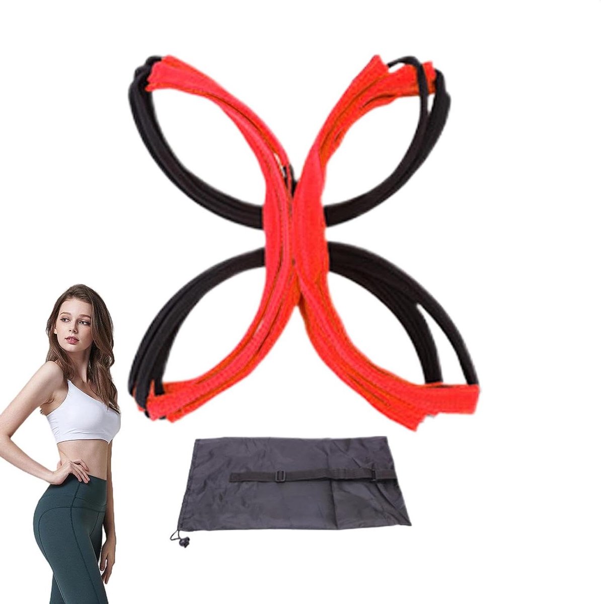 Oefenladders voor behendigheid - Snelheidstrainer - Sportprestaties verbeteren - Duurzaam koolstofstaal - 42 x 42 x 42 cm - Rood