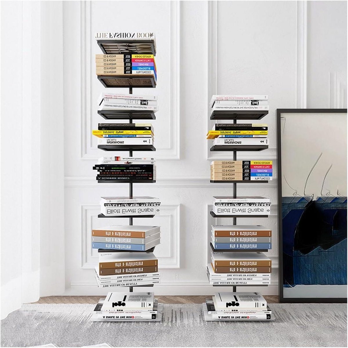 Verticale Boekenkast - Torenkast Open Planken - Boeken Opslaan - Zwevend Ontwerp - 8 Plank