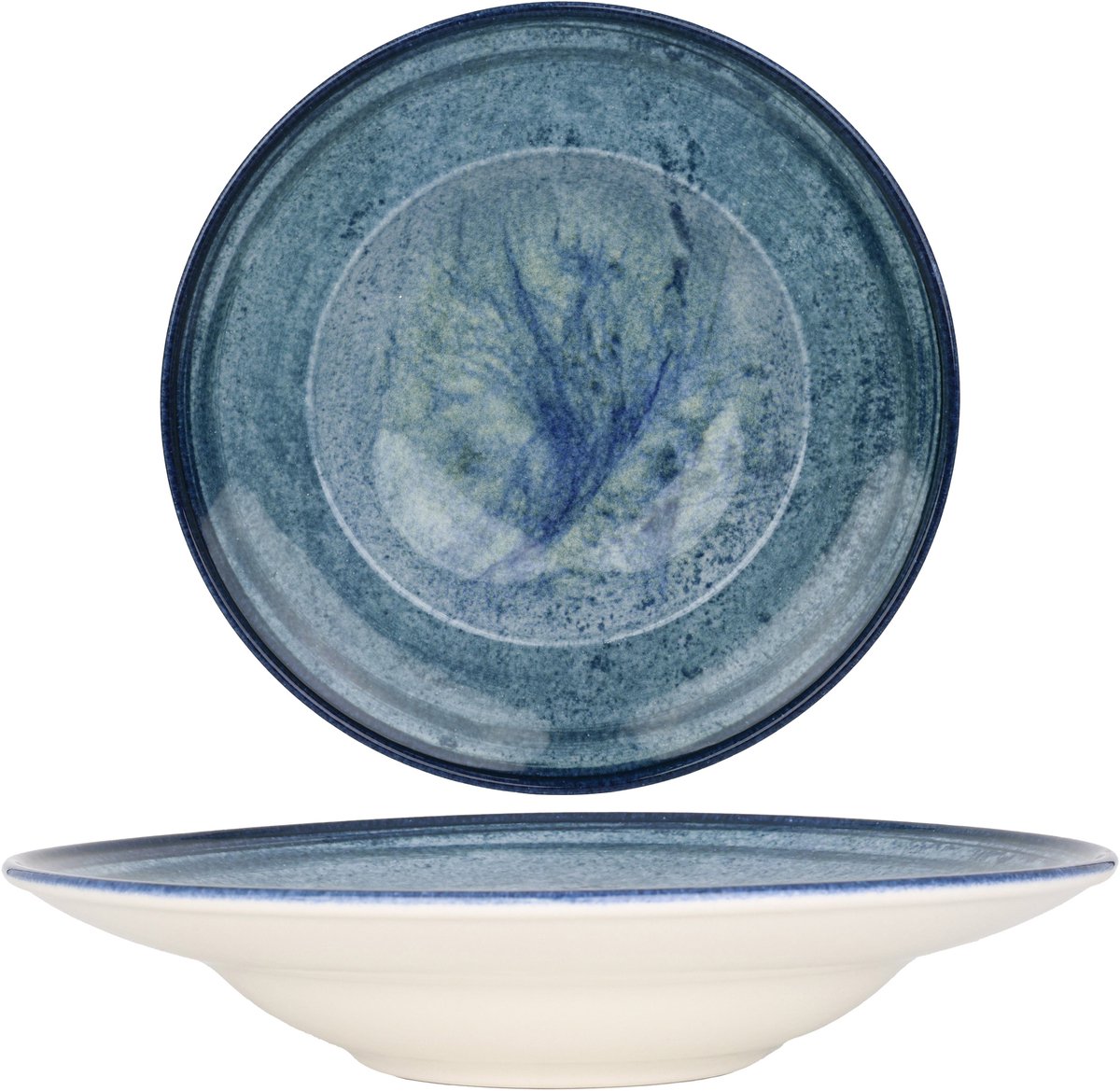 Kütahya Porselen Pastabord - Blue Stone - Porselein - 27 cm (450cc) - set van 2