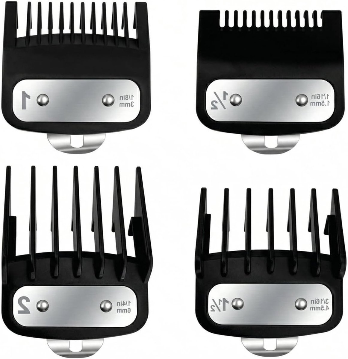 4-delige set kunststof accessoires voor tondeuses, opzetkammen, trimmer en baardtrimmer accessoires