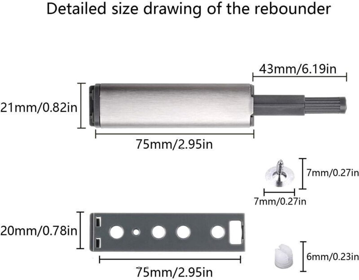 10 gedempte drukknop-magnetische sluitingen