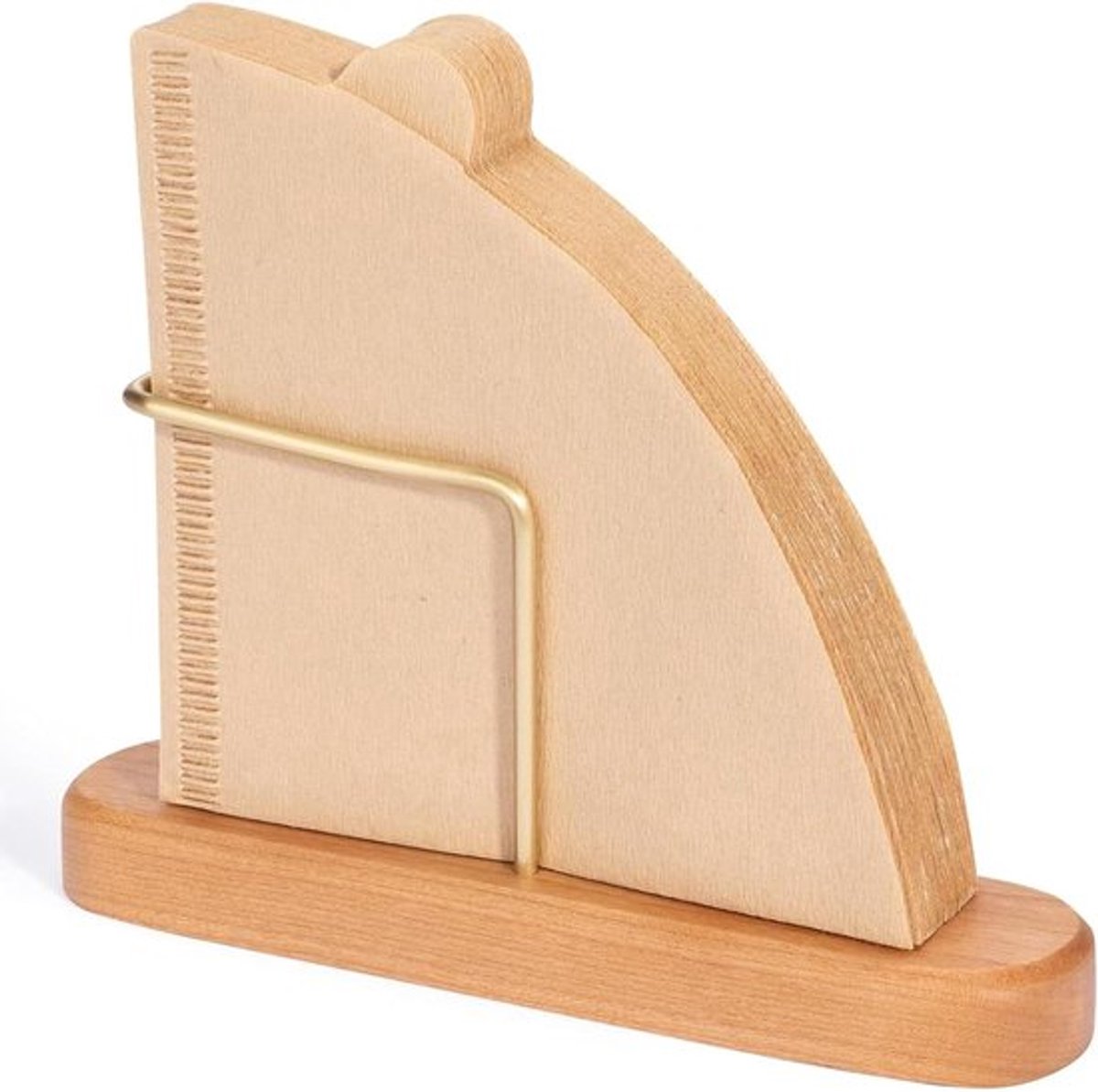 Koffiefilterhouder van natuurlijk hout voor filterzakken 14 x 3,5 x 7 cm