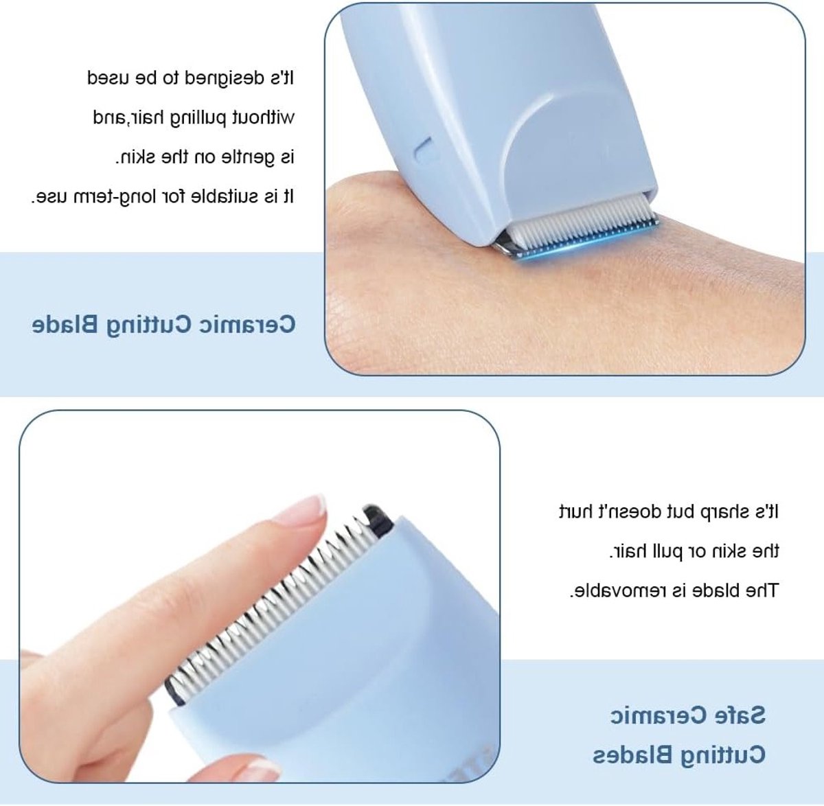 Oplaadbare Waterdichte Baby Haartrimmer met LCD Display, 2 Gidskammen en Stille Functie voor Kinderen (Blauw)