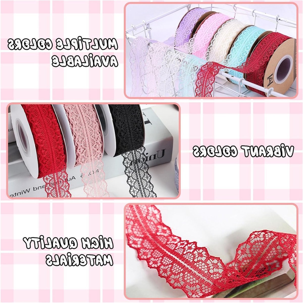 Vintage Kantlinten en Ribbons voor Naaiwerk - Brede 3cm Kant Ribbons voor DIY Bruiloft Tafelversiering en Creatieve Projecten (23m/Rol, Paars)