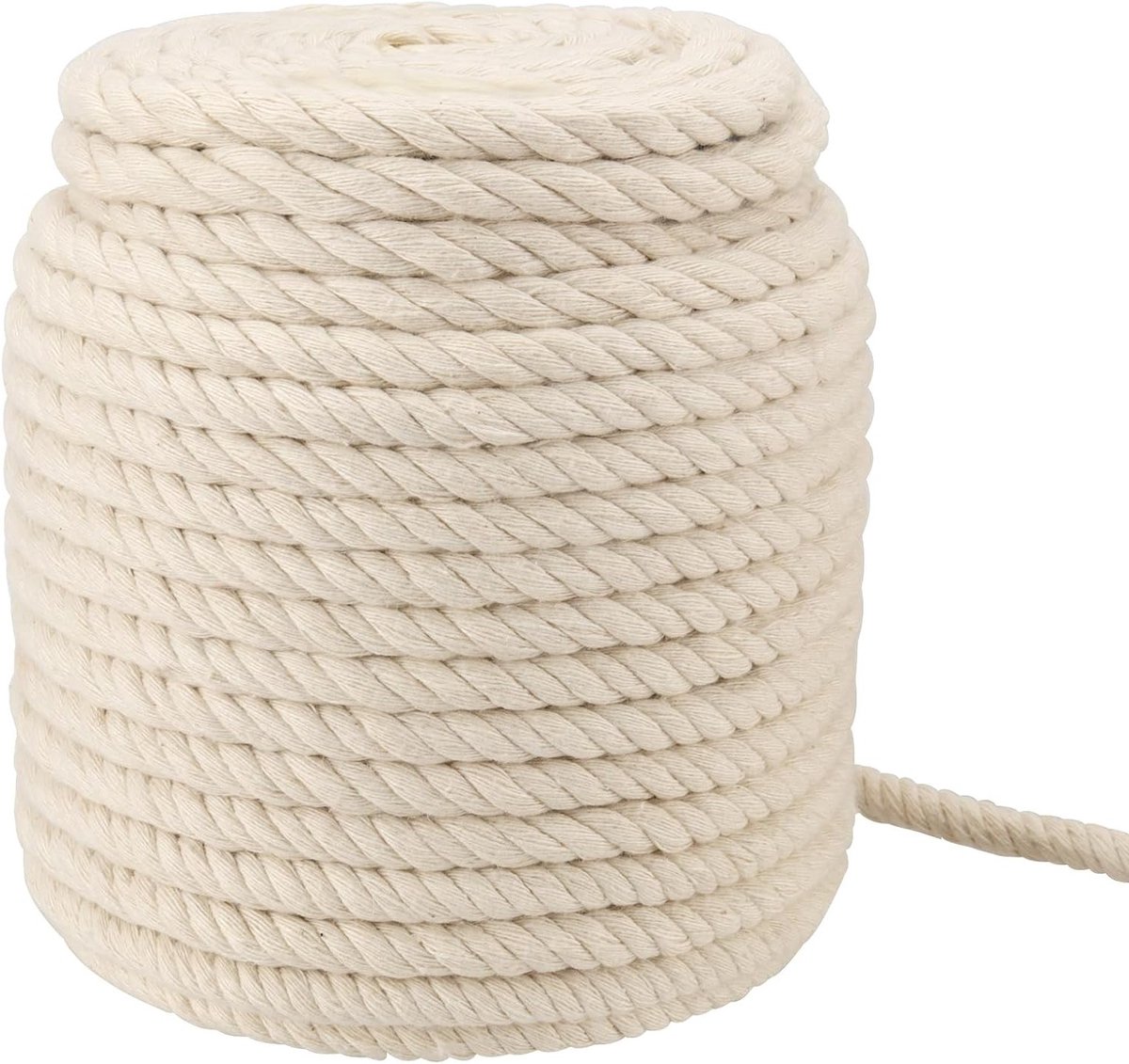 Macrame Touw 50m x 10mm Dikke Gewonden Katoen, Ideaal voor Knutselen, Planten Hangers en DIY Decoratie