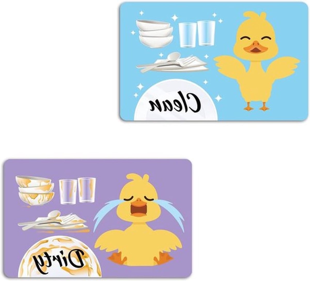 Grappige Magnetisch Schoon Vuil Bord voor Vaatwasser en Koelkast - Eend Design - Dubbelzijdig - Huisdecoratie in de Keuken - Keukengadget - Origineel Cadeau