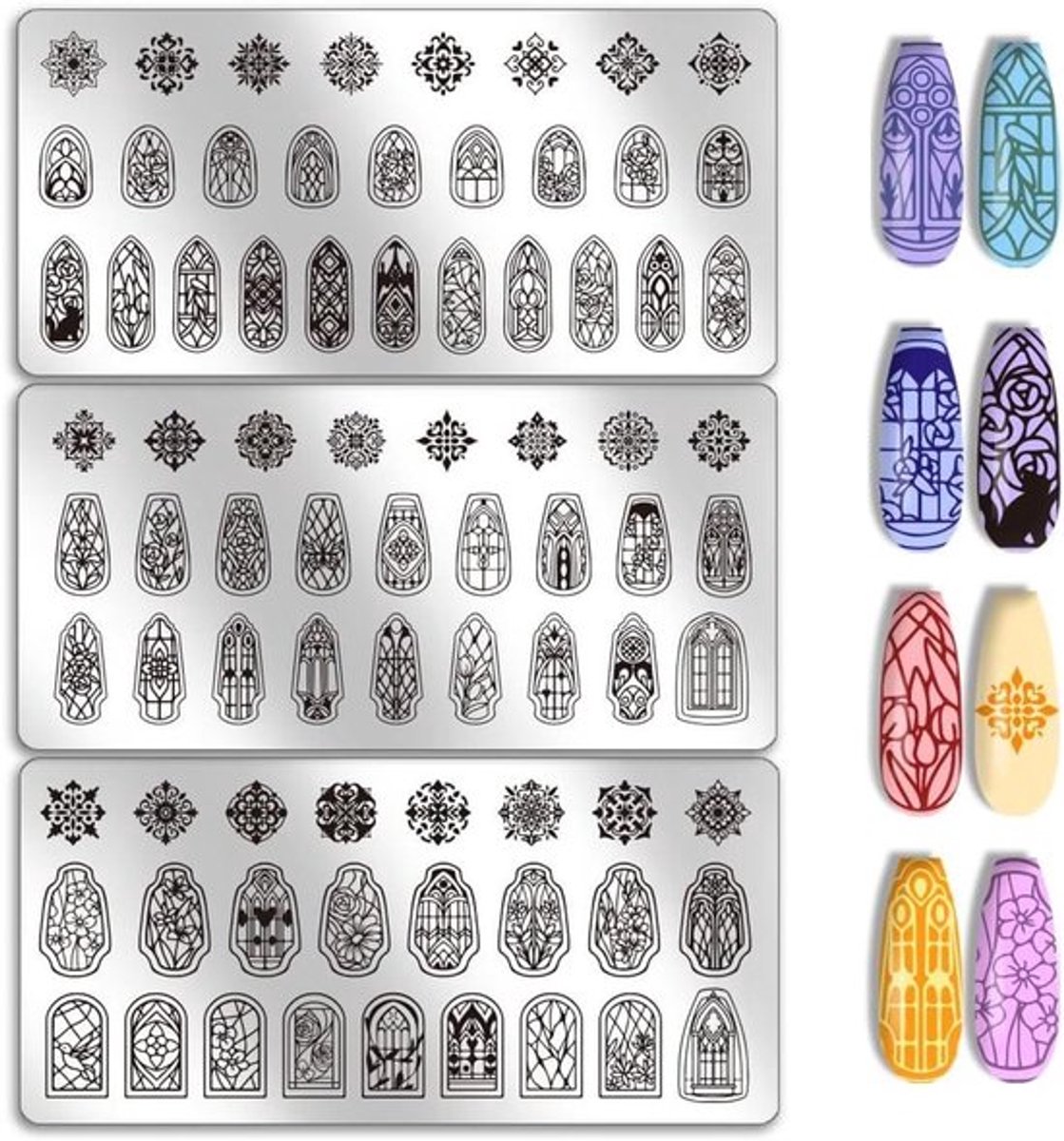 Nagelkunst-sjablonen met 79 bloempatronen voor manicuresalon