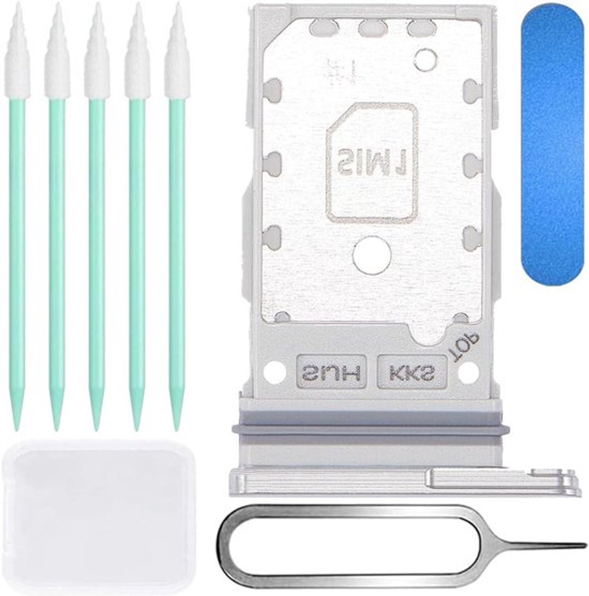 Dual-SIM kaart-houder voor Samsung Galaxy S22 Ultra 5G - Wit