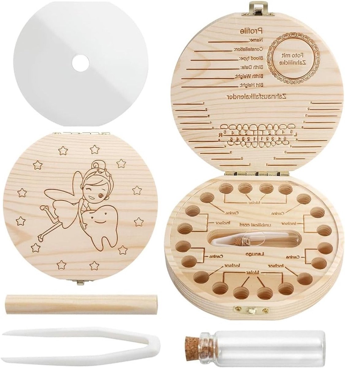 Tooth Box - Milk Tooth Box met Naam - Gepersonaliseerde Herinneringsdoos voor Melkgebit - Perfecte Tandfee Cadeaus voor Meisjes en Jongens
