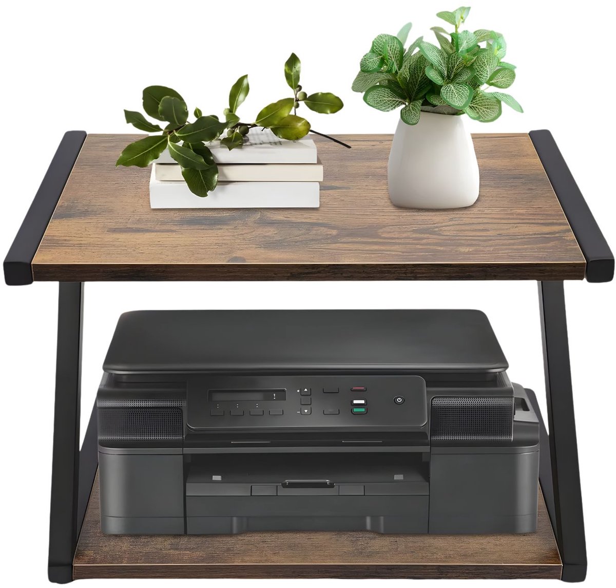 Happiq Printerstandaard – Voor 3D- en kopieerapparaten – 2-laags opbergplank – Zwart Black