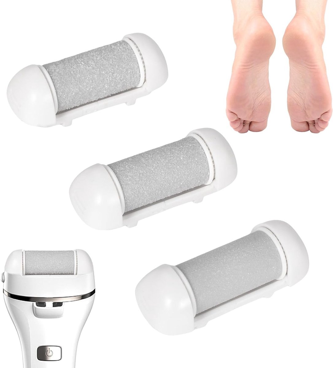 3 Vervangingsrollen voor Elektrische Eeltverwijderaar, 3 Soorten Ruw voor Eelt en Eeltplekken, Pedicure Accessoires voor Voetverzorging
