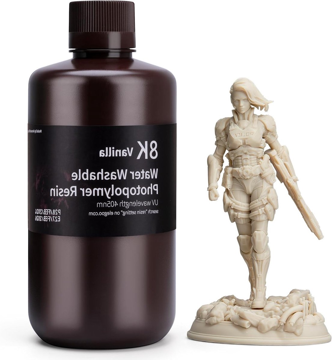 1000g 8K Water Washable 3D Printer Resin in Vanille - Geschikt voor LCD/SLA, UV Uitharding en Hoge Resolutie 3D Printen