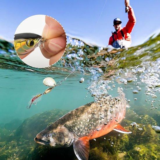 Pack van 200 Rvs Quick Release Vlieg Haak Snaps voor Forel, Snoek en Baars Vissen - Maten XS tot XL van Merkloos — afbeelding 5