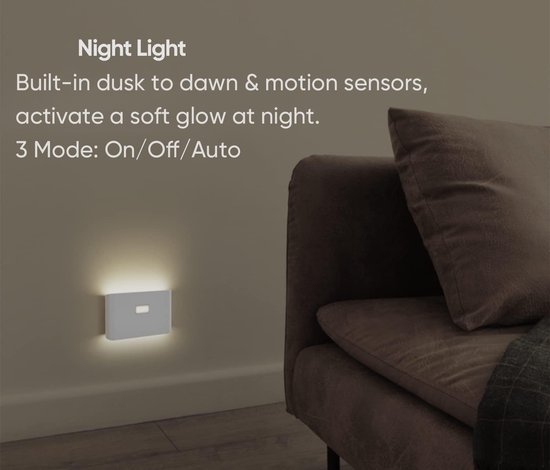 4x LED Nachtlampje met Bewegingssensor en Schemersensor - USB-C Oplaadbaar (3000mAh) - Draadloze Kastverlichting - Voor Kinderkamer, Trap, Slaapkamer, Gang van Traumheim® — afbeelding 3
