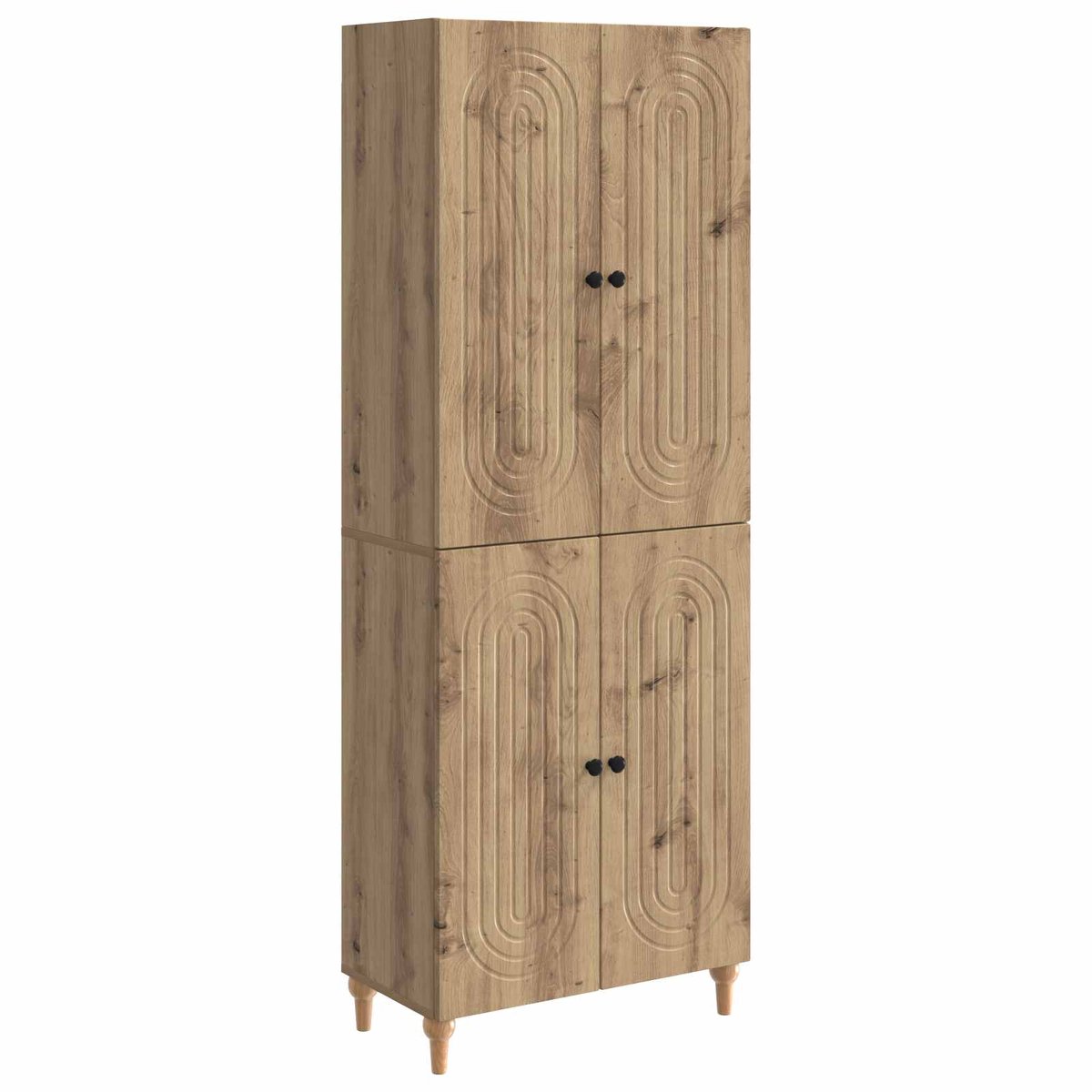 vidaXL Kast - Set - 2 - st - Bewerkt - hout artisanaal eikenkleurig