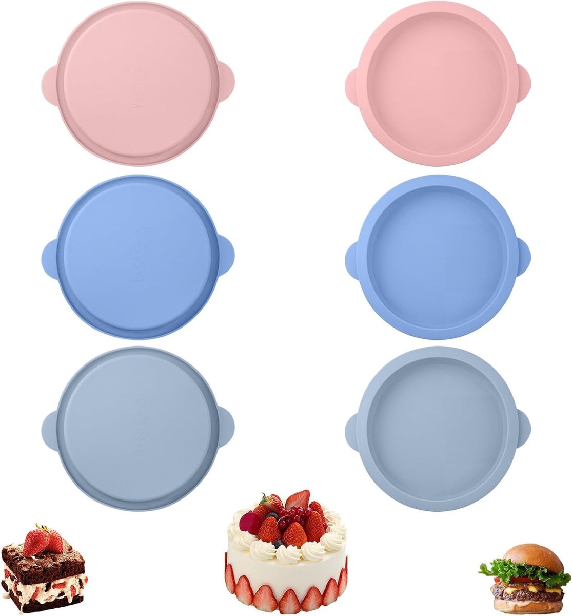 Ronde Siliconen Mallen van 10 cm, Hoge Temperatuur Weerstand, Ideaal voor Taarten, Eieren en Snacks