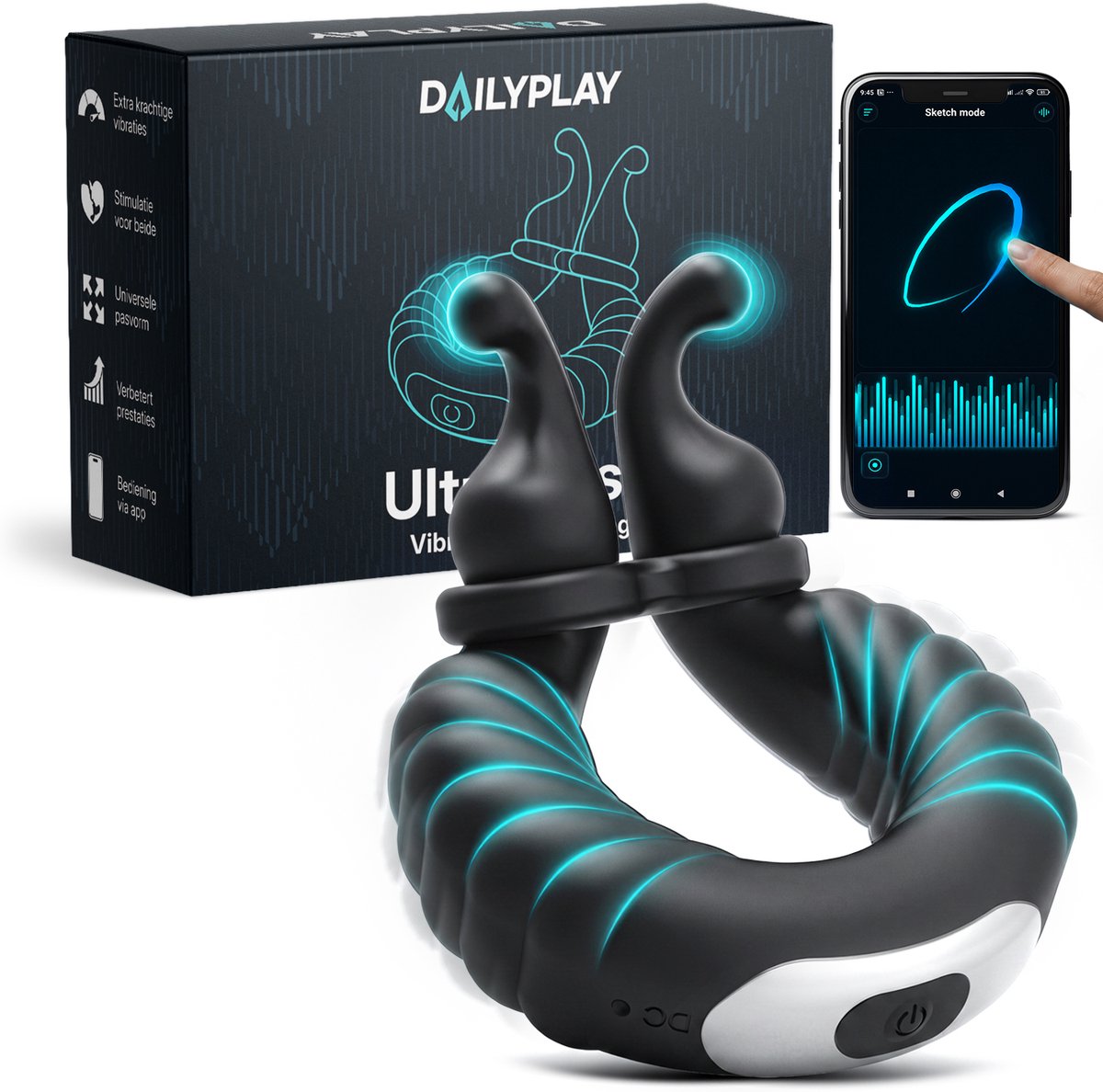 Dailyplay Vibrerende Cockring met App – Siliconen Penisring Vibrerend – Seks Toys voor Koppels en Mannen – Clitoris Stimulator –Ballstretcher Verstelbaar - Seksspeeltjes – Sex Toys – Vibrator Electrisch