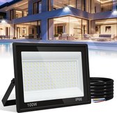 LED Schijnwerper - IP66 Waterdicht Garageverlichting - 100W - koudwit - Buitenlamp - Floodlight - Zwart