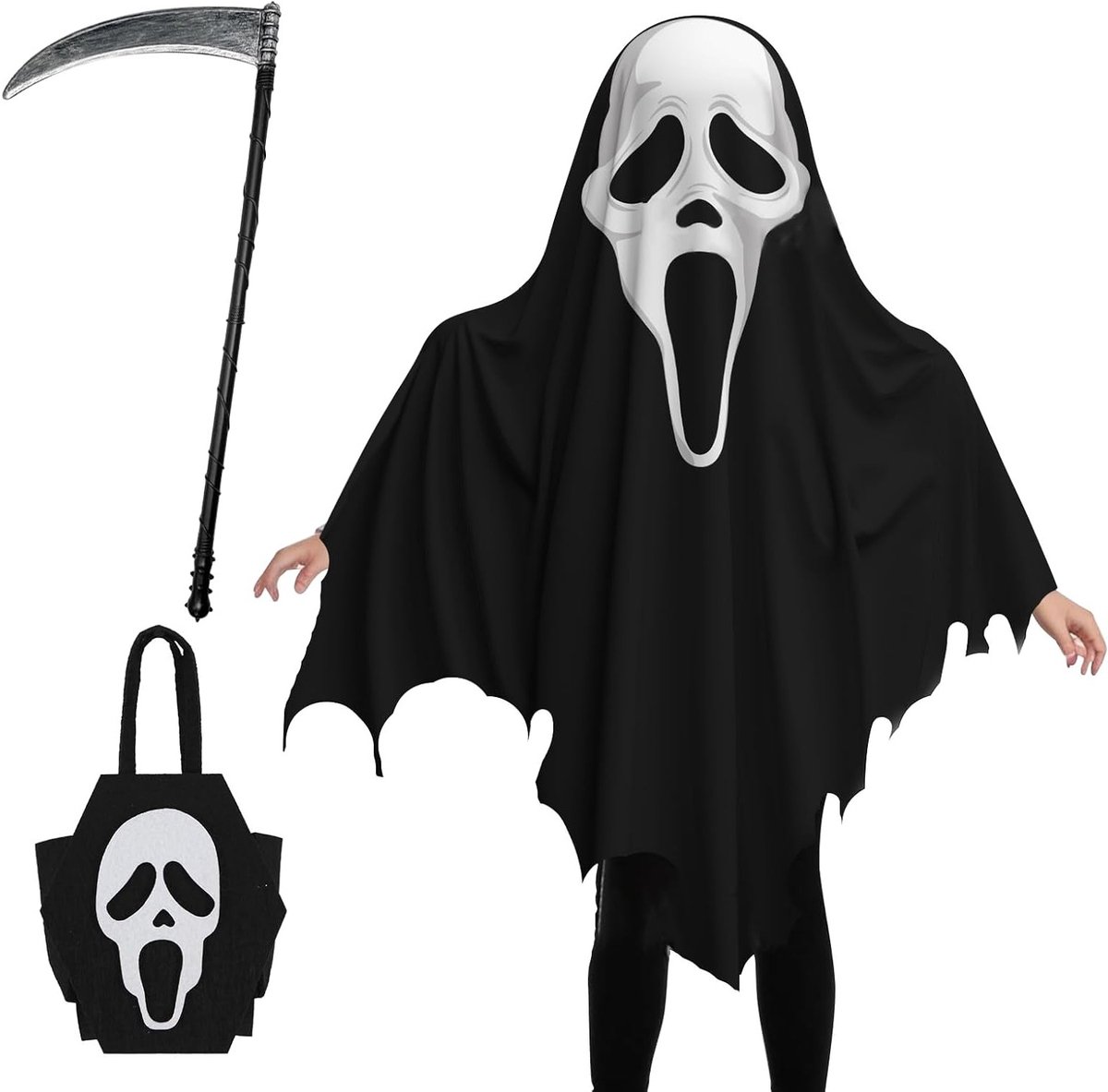 Spookachtig Halloween Kostuum voor Kinderen - Geschikt voor Jongens en Meisjes, Perfect voor Halloween Feesten en Cosplay Activiteiten