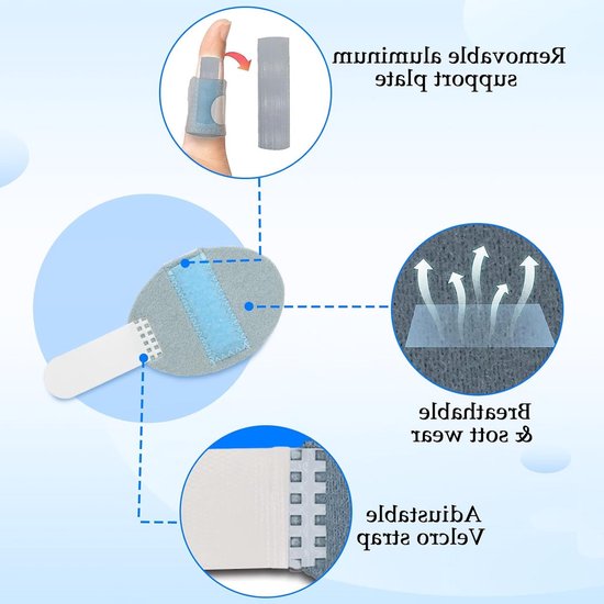 Verstelbare Vinger Splints, 5 Stuks, Vinger Stabilisatie, Ondersteuning voor Breuken en Artritis, Comfortabele Vinger Ruststeun voor Herstel — afbeelding 2