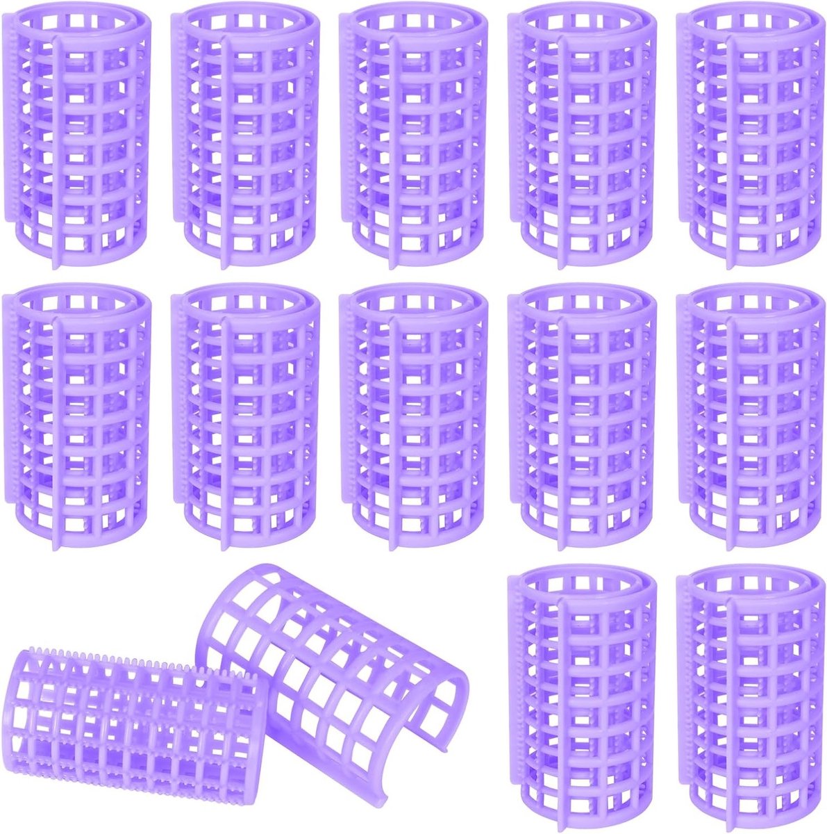 12 Stuks Plastic Haarrollers Zelfklevend 36 mm voor Grote Krullen - Ideaal voor Lang, Middelmatig en Kort Haar
