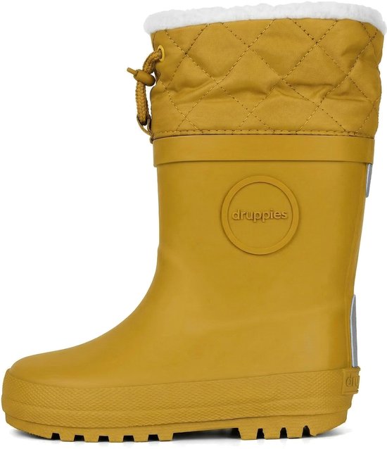 Druppies Winterlaarzen Dames - Regenlaarzen Gevoerd - Geel - Maat 39
