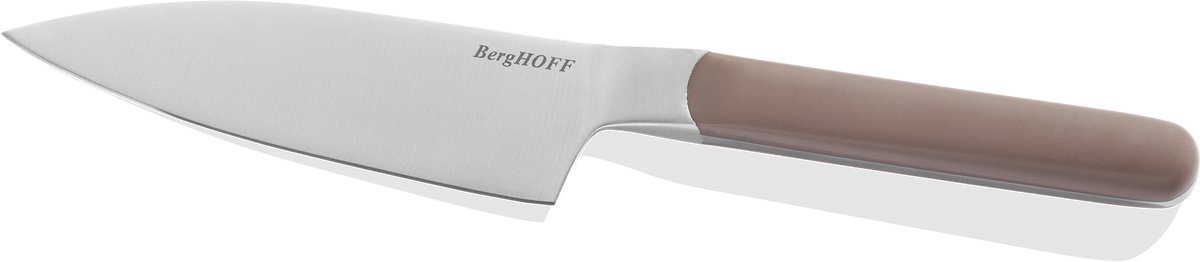 BergHOFF Home Elements Santokumes 11,5 cm – Japans Koksmes met Anti-Plak Lemmet voor Groenten, Vis & Vlees – Vlijmscherp RVS, Ergonomisch Handvat & Vaatwasbestendig Mes – Aubergine