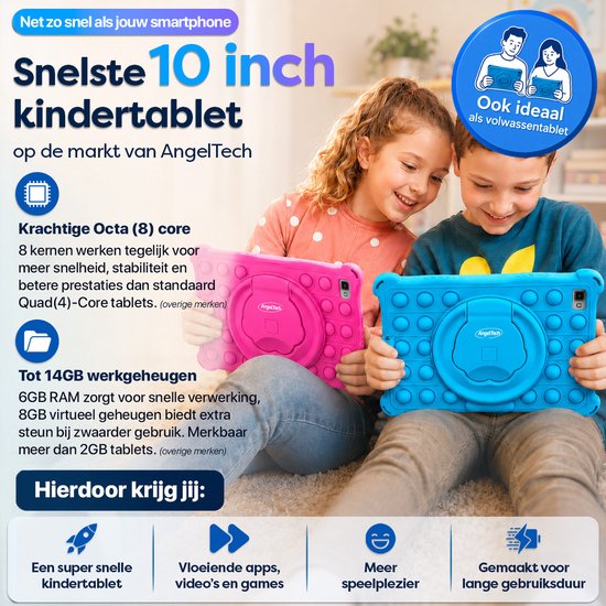 AngelTech Forfait Enfant XL PRO II - Tablette Enfant XL PRO II + Écouteurs Enfant - Forfait Discount - Rose