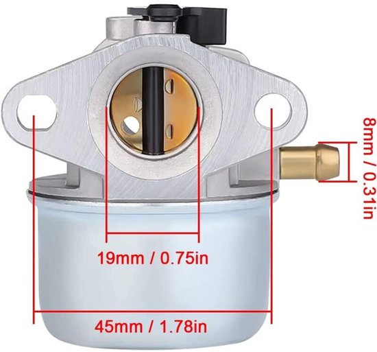 Geschikt voor 799868 498170 Carburateur voor Briggs & Stratton 124T02 124T07 126M02 129700 12V800 12C700 4-takt kleine motoren, vervangt 14111 799872 694202, met luchtfilterprimerbasis van HURI — afbeelding 3