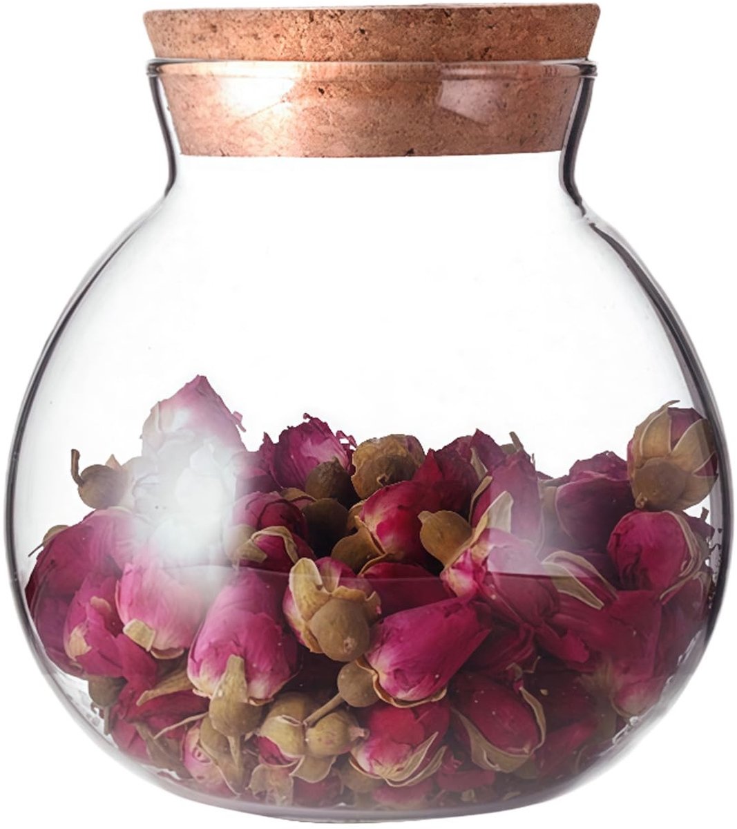 Dailygoods - Dailygoody - Luchtdichte Glazen Flessen met Houten Deksel - 500ml Opslagpot voor Voedsel en Decoratie