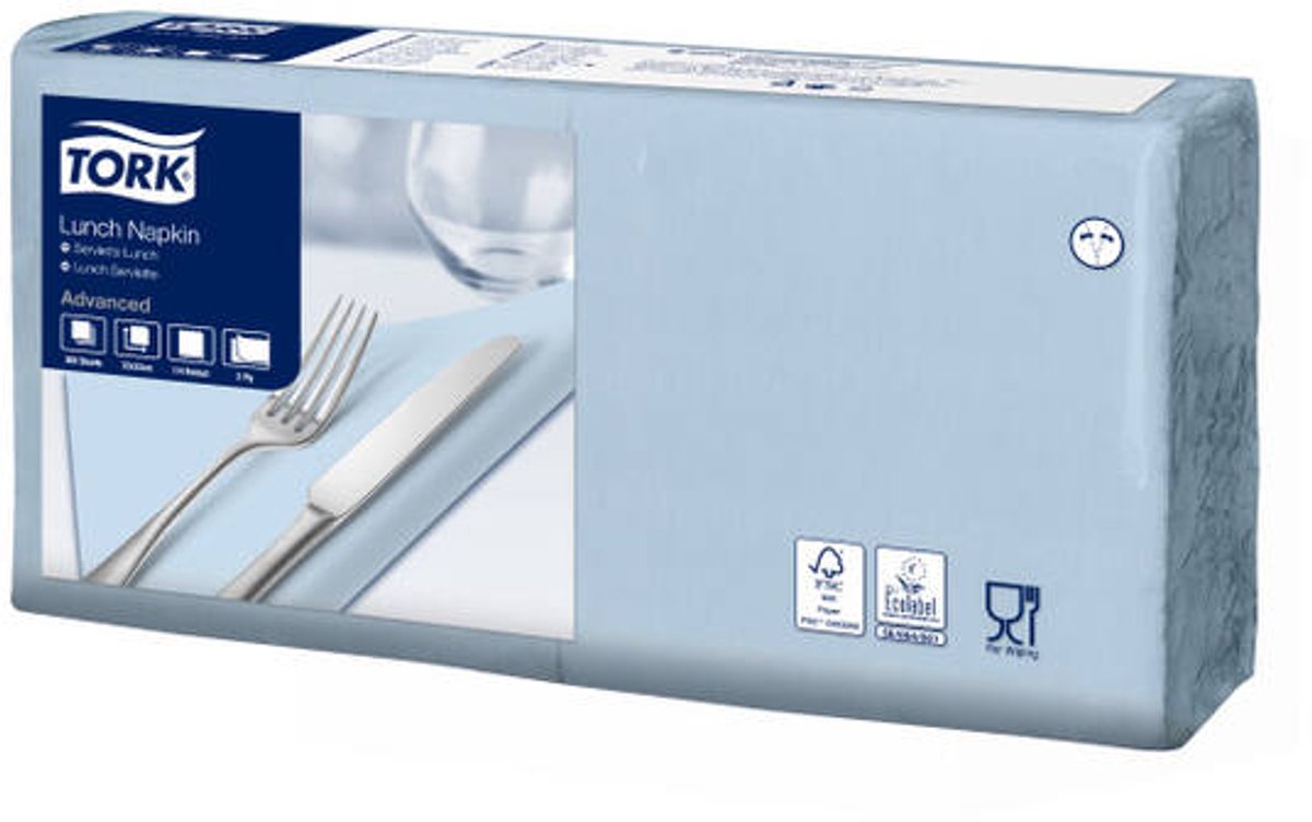 Tork 477844 lunchservet lichtblauw 33x33 cm 2-laags 2000 stuks (477844)