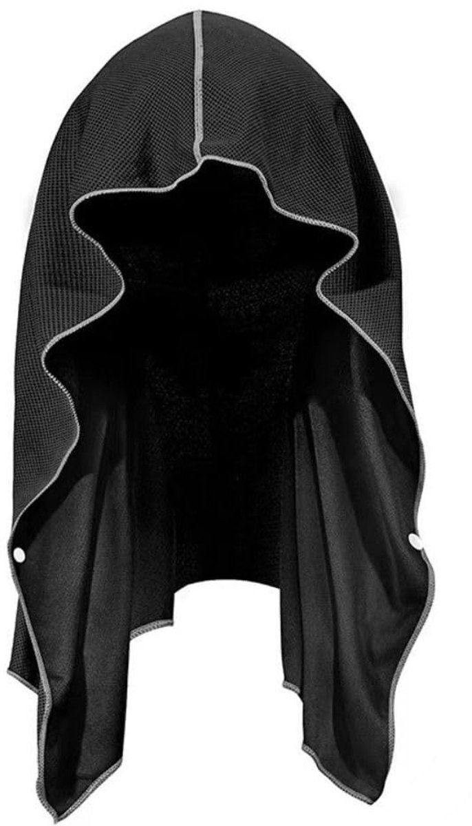Verkoelende Hoodie Handdoek - Sport Nek Wrap - Buitenactiviteiten - UV Bescherming UPF50 - 65x30cm - Zwart