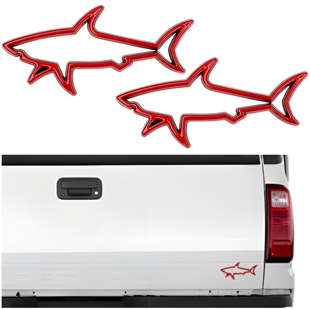 Dailygoods - Dailygoody - Universele Auto Embleem Stickers - 3D Metaal Accessoires - Rood - Auto Decoratie - Duurzaam en Stijlvol - 2 Stuks