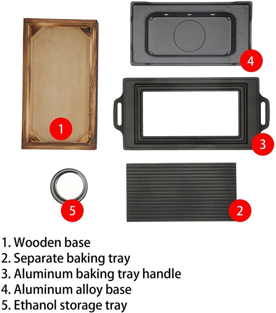 Dailygoods- Barbecue Grill Draagbaar - Grillbakplaat - Houtskool Kachel - Geschikt voor 3-5 Personen - Aluminiumlegering - Afmetingen 31,7 x 15 x 9,2 cm van Dailygoods — afbeelding 5