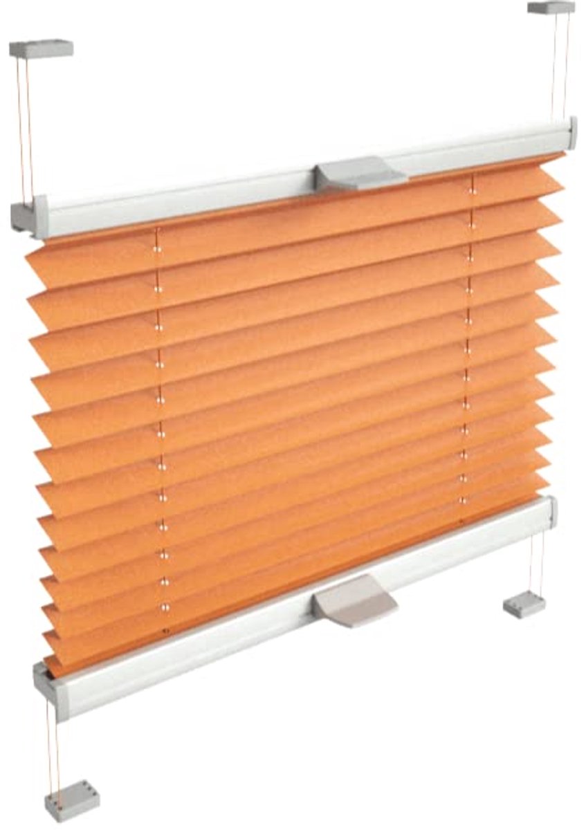 time4blinds - Plisségordijn zonder boren op maat gemaakt - Vouwgordijn - Plisségordijn privacy en zonwering - Eenvoudige installatie - Kant-en-klaar plisségordijn - 110x120 cm - Beige room – foto 4