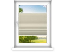 time4blinds - Plisségordijn zonder boren op maat gemaakt - Vouwgordijn - Plisségordijn privacy en zonwering - Eenvoudige installatie - Kant-en-klaar plisségordijn - 60x120 cm - Beige room