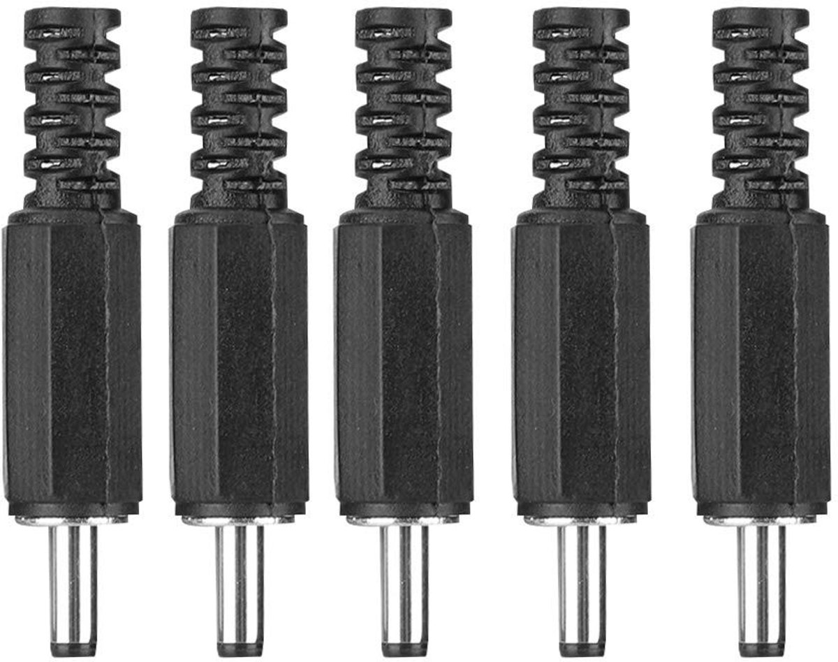 Dailygoods - Dailygoody - DC Power Plug - Mannelijke DC Stekker - Coaxiale Connector - 1,3mm x 3,5mm - 5 Stuks - Ideaal voor Elektronica - Geschikt voor Diverse To...