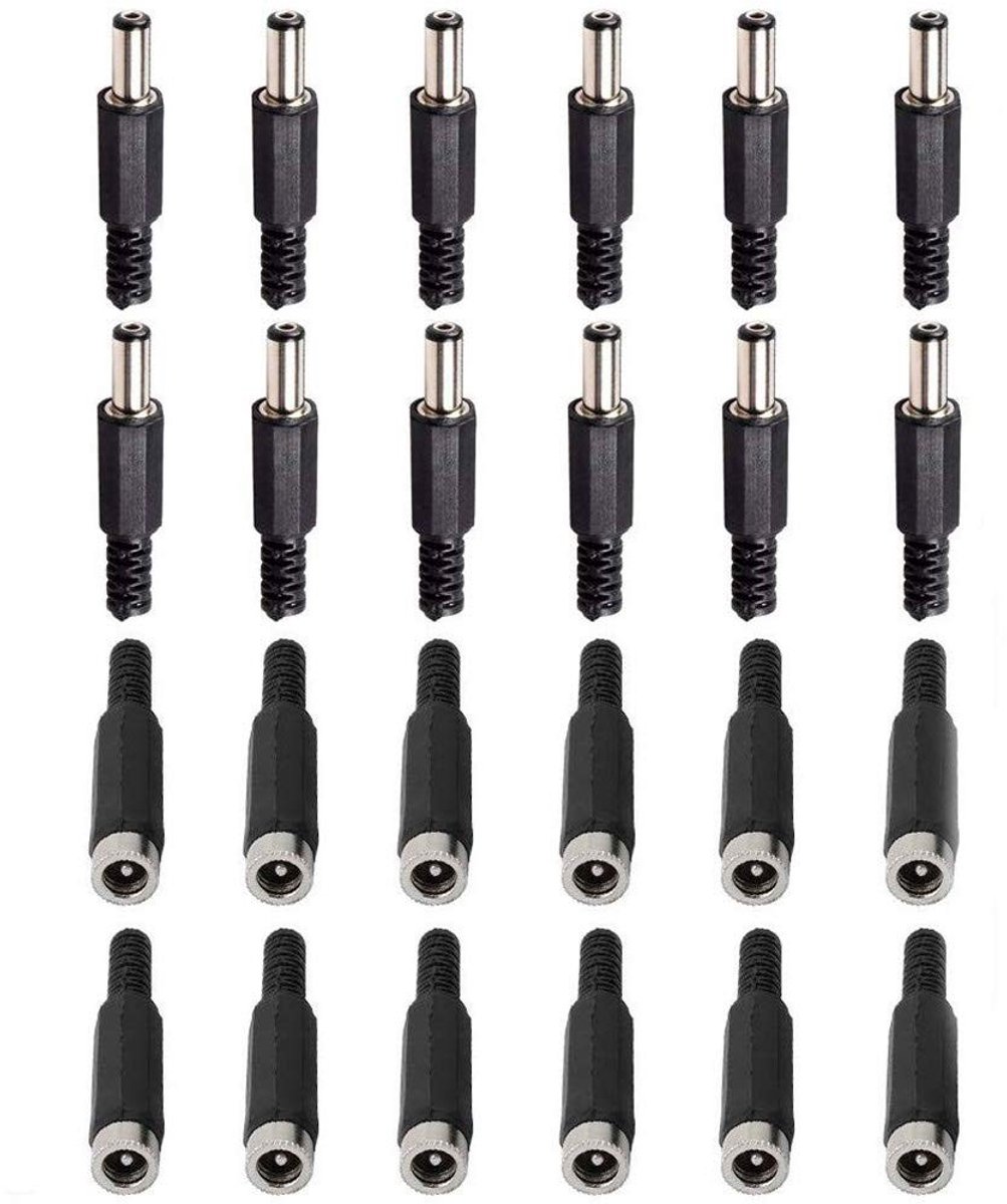Dailygoods - 24 Stuks Holle Stekkers 5,5 x 2,5 mm DC Power Vrouwelijke Plug - Ideaal Voor Elektronica Projecten - Reparatie - DIY