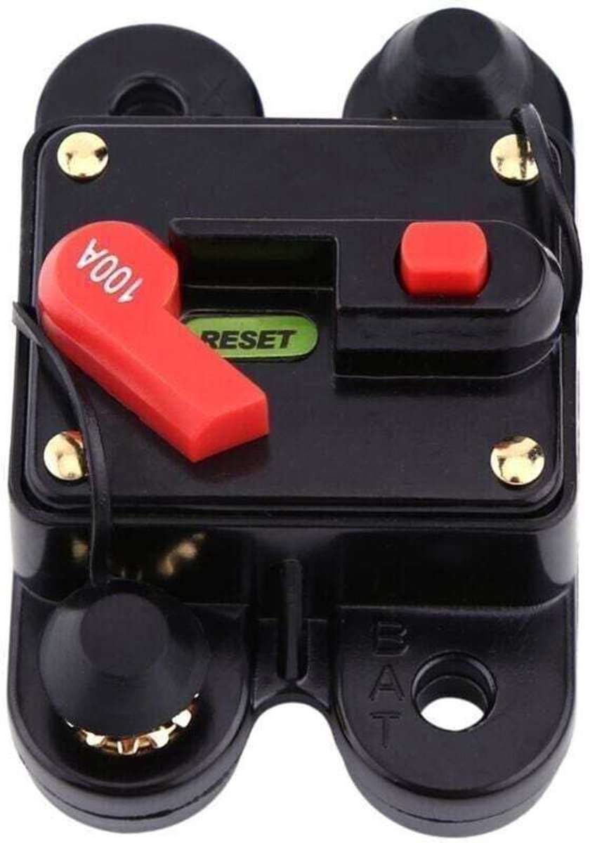 12V DC-stroomonderbreker (100A) geschikt voor toepassingen in de auto-industrie, XU, scheepvaart, fietsen, audio en audio-resetzekeringen.