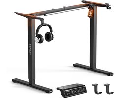 SENSE7 NOJO Light - Elektrisch Bureauframe - Verstelbaar 72-118cm - Geheugen 70kg Belasting - Zit Sta Bureau Zwart