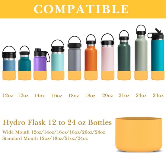 Dailygoods - Dailygoody - waterfleshoes - siliconen bescherming - York Geel - herbruikbaar - geschikt voor Hydro Flask - 2-pack van Dailygoods — afbeelding 2