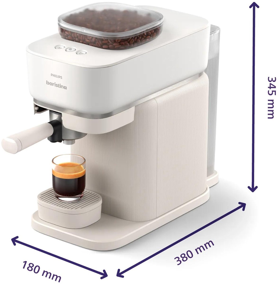Philips Baristina - BAR300/00 - Espressomachine - Koffiemachine Met Bonen - Wit – foto 7