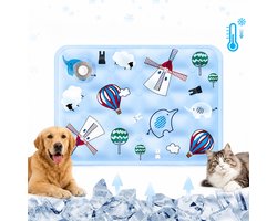 Koelmat Hond - Koelmat Kat - Water Koelmat - Zelfkoelende Hondenmat Zomer Koelkussen - voor Thuis, Onderweg of in de Auto - Fysieke Koeling - Activeer Met Water - PVC + Polymeergel - Krasvast Lekvrij - Lichtblauw - 40x50cm - 1 Stuk