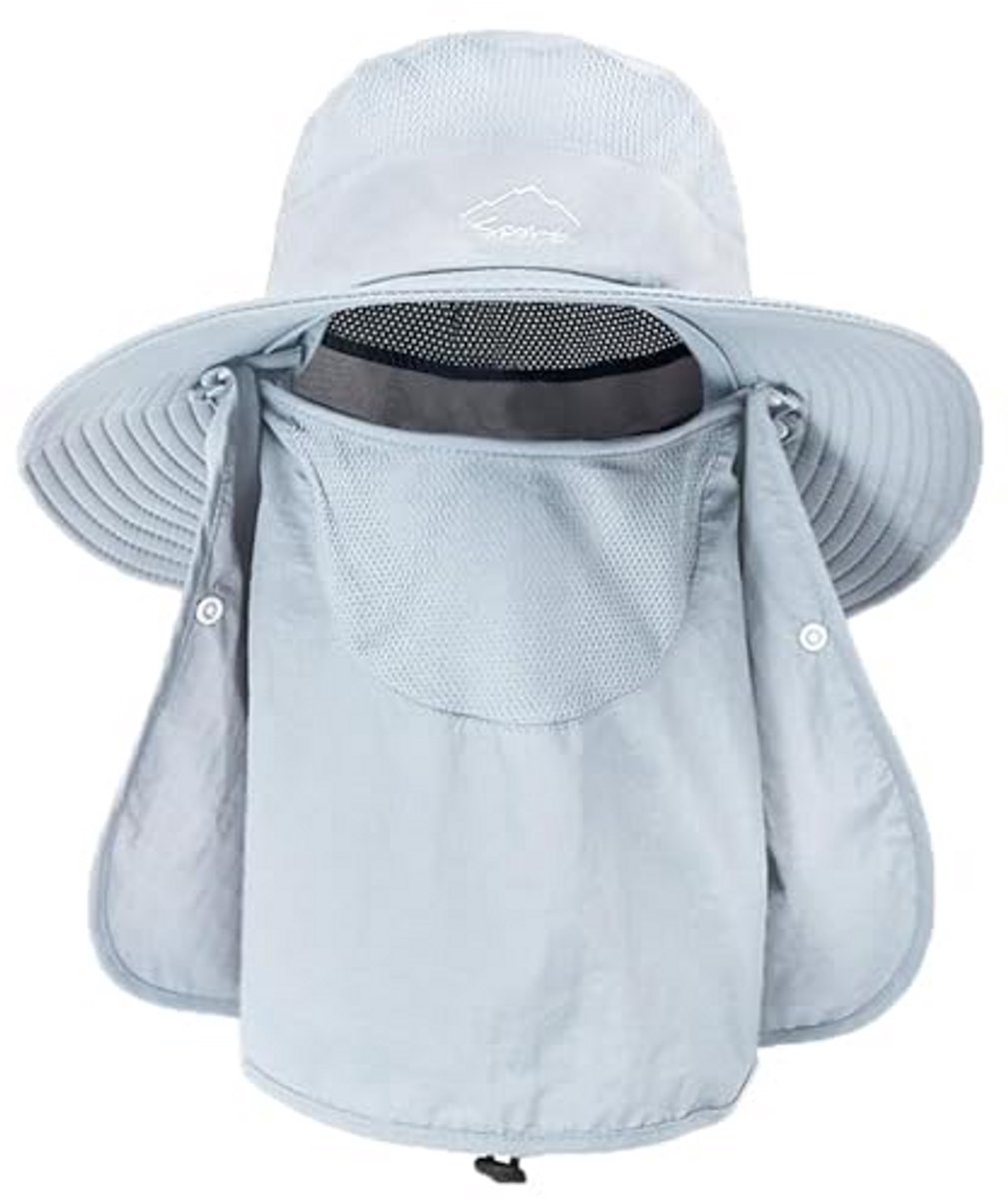 Kraftverdia® Zonnehoed voor dames en heren, Opvouwbare Vissershoed, Safari Boonie Cap, UPF 50+ bescherming Multifunctionele halsdoek