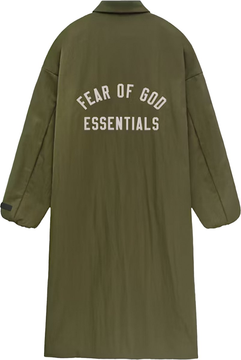 Fear of God Essentials Textured Nylon Field Trench 'Military'.