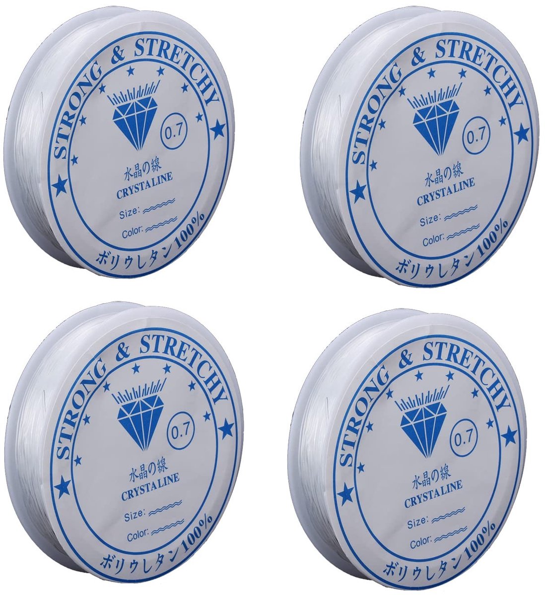 Dailygoods - 4 Rollen Transparante Elastische String voor DIY Sieraden Maken