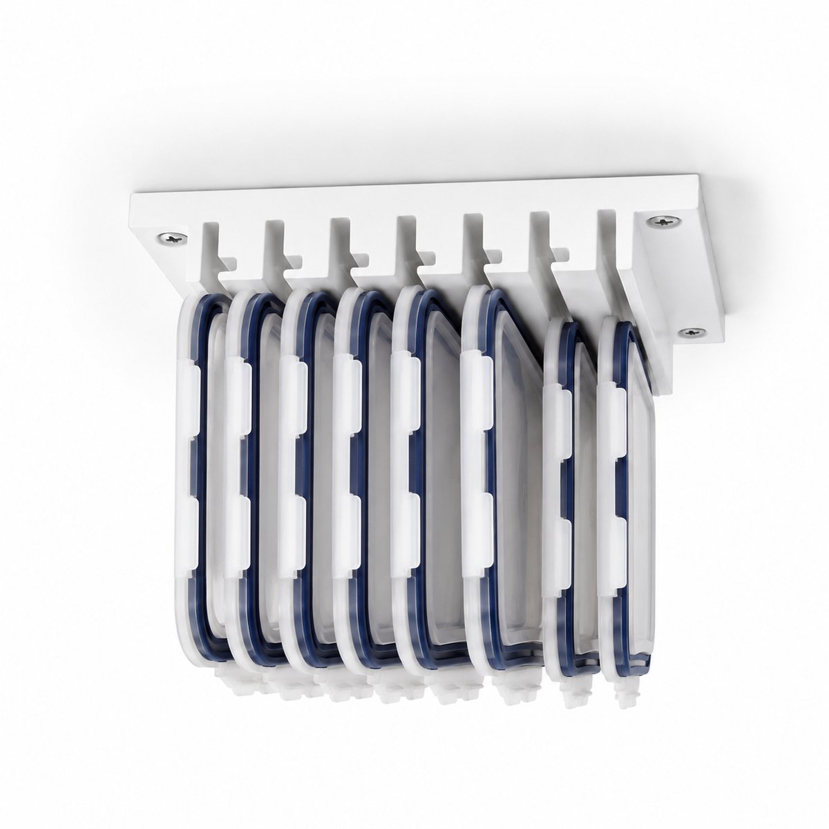 YUOM. Dekselhouder geschikt voor IKEA 365+ – Onderkast Deksel Organizer – Ruimtebesparende Houder voor Voedselcontainer Deksels – Wit – Incl. Schroeven & Pluggen