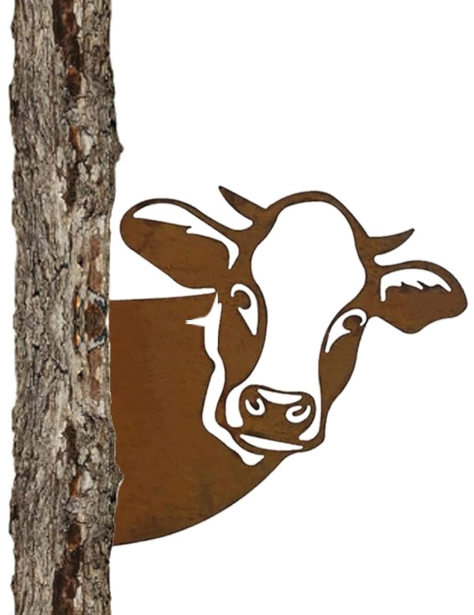 Dailygoods - Dailygoody - Roosterdecoratie - Koeienfiguur - Levensechte uitstraling - Patina - Tuinbeelden - Perfect voor buiten - 1 stuk